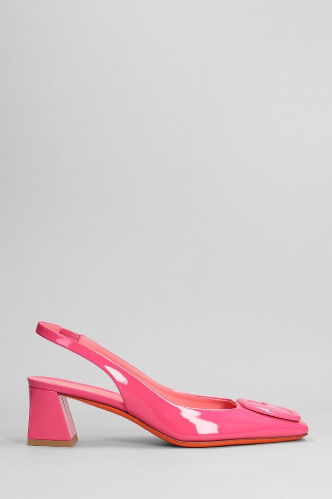 Lemon Sandals In Fuxia Patent Leather