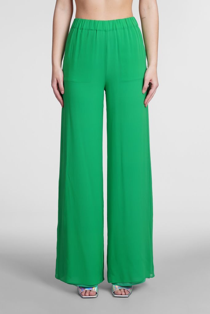 Lena Pants In Green Silk