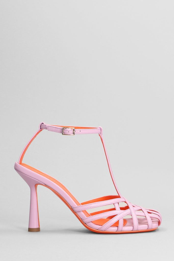 Lidia Sandals In Viola Leather