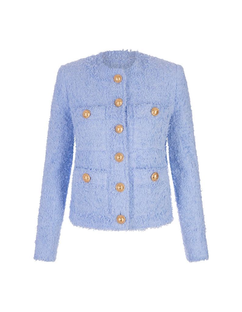Light Blue Tweed Tailored Blazer