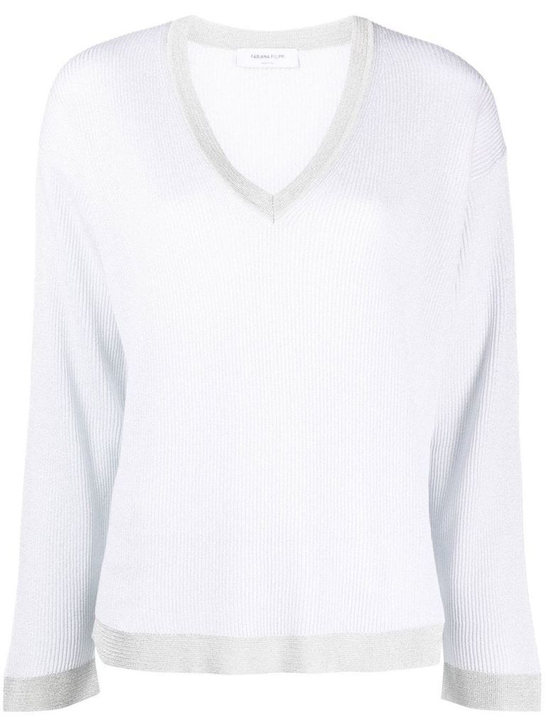 Light Grey Cotton Blend Sweater