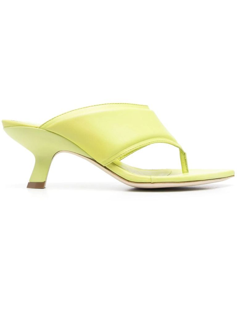Lime Green Calf Leather Sandals