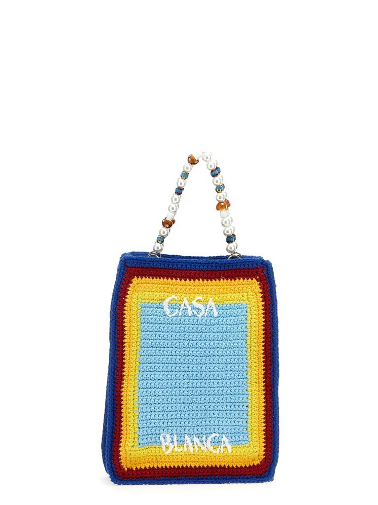 Logo Embroidery Crochet Shopping Bag