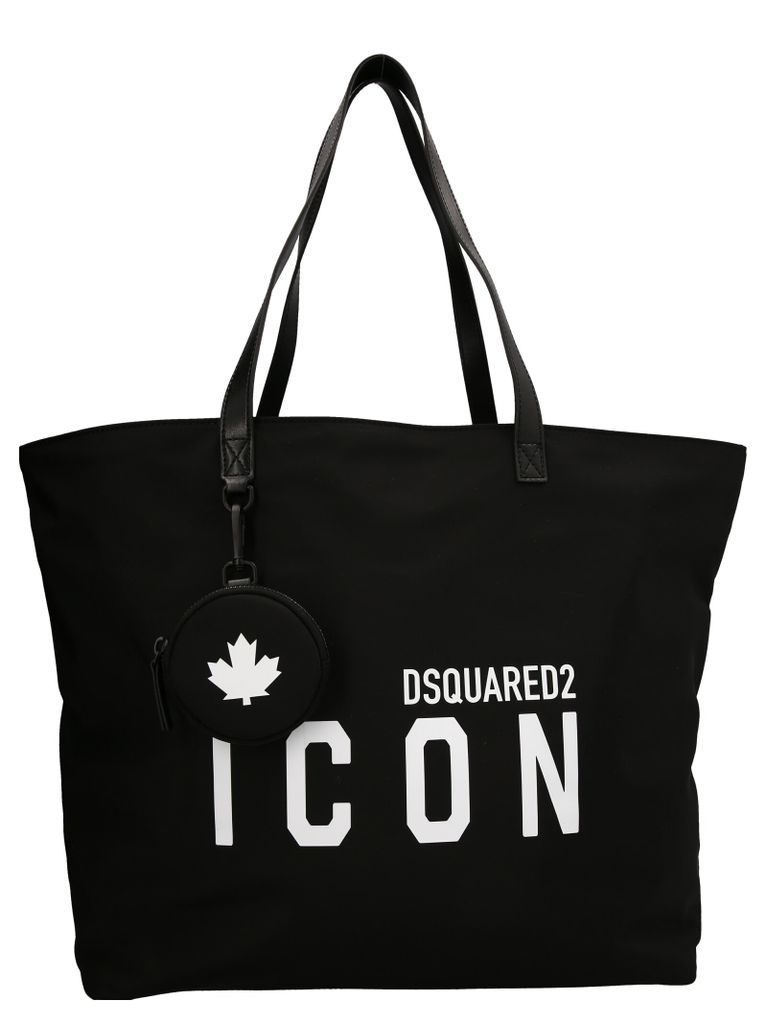 Logo Print Nylon Shopping Bag