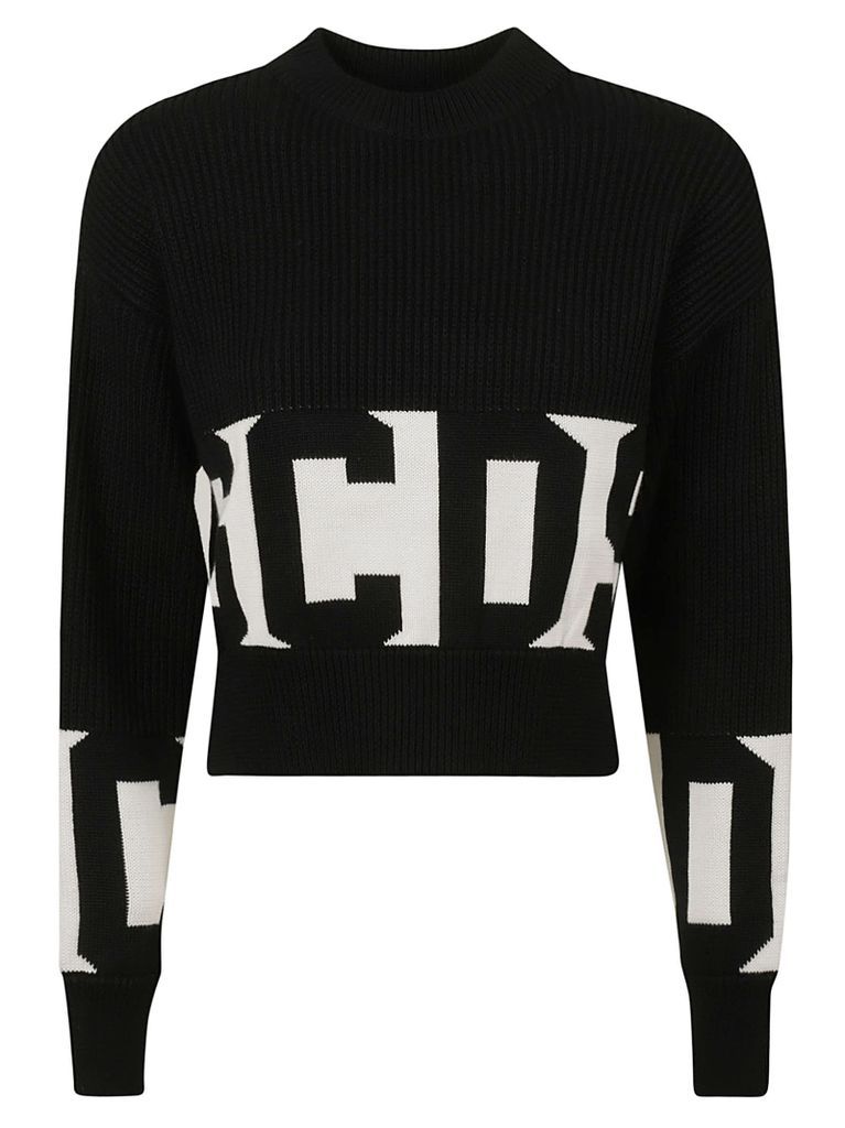 Logo Ribbed Cropped Sweater