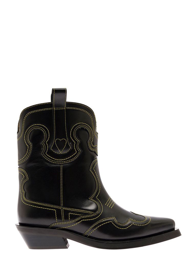 Low Shaft Embroidered Western Boot