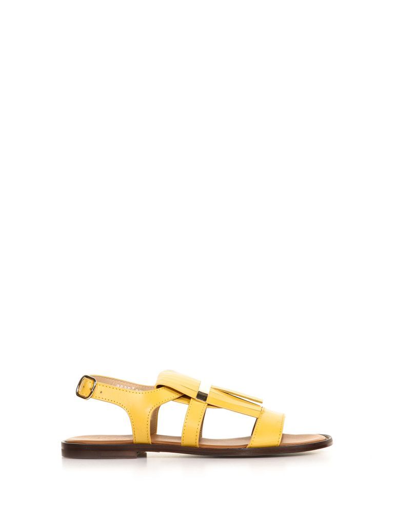 Low Leather Sandal With Fringes