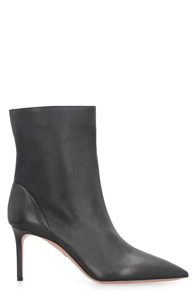 Matignon Leather Pointy-Toe Ankle Boots