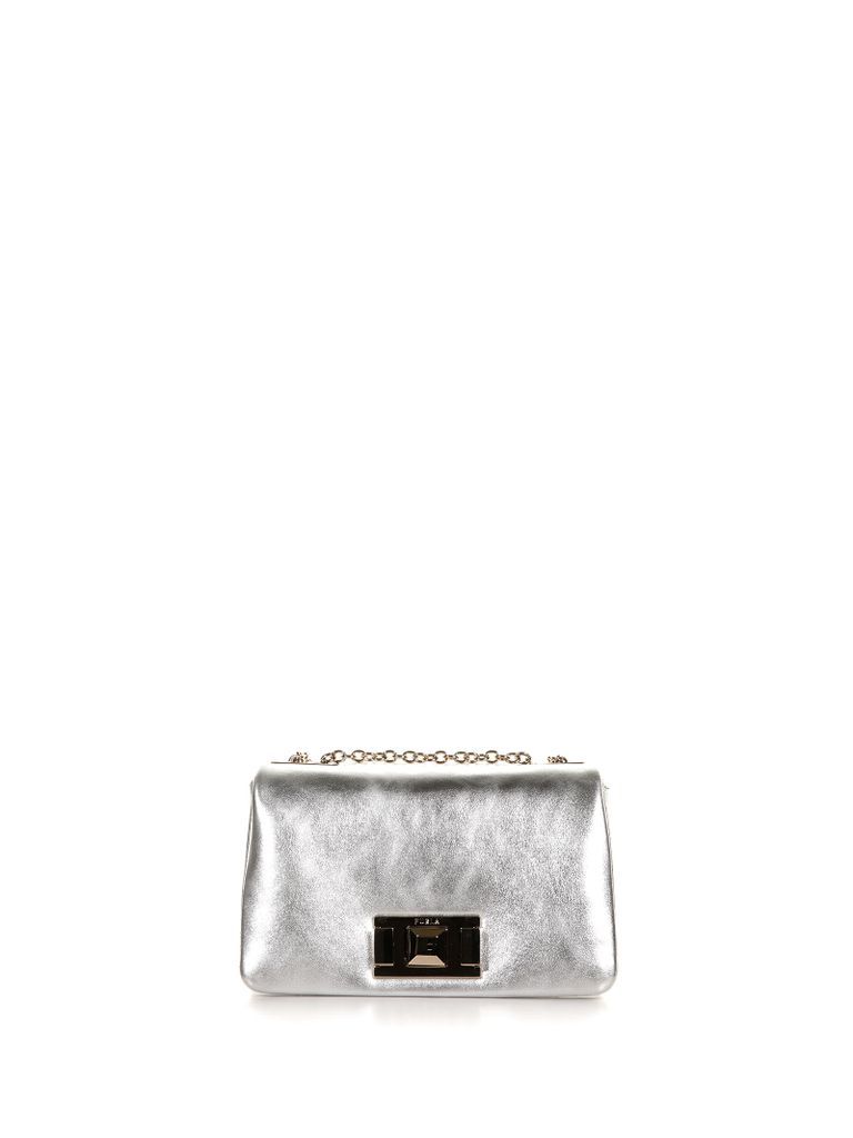 Lulu Shoulder Bag In Silver Leather