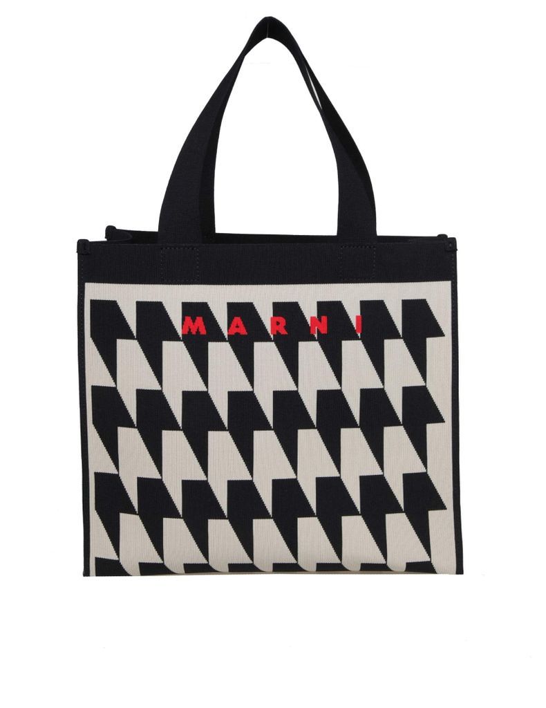 Medium Tote Bag In Two-Tone Knit