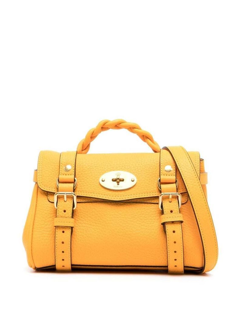 Mini Alexa Yellow Handbag In Grainy Leather Woman