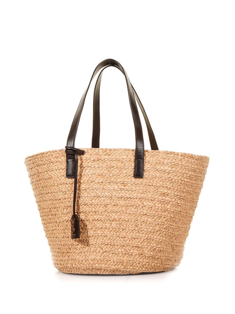 Medium Panier Basket Bag In Raffia