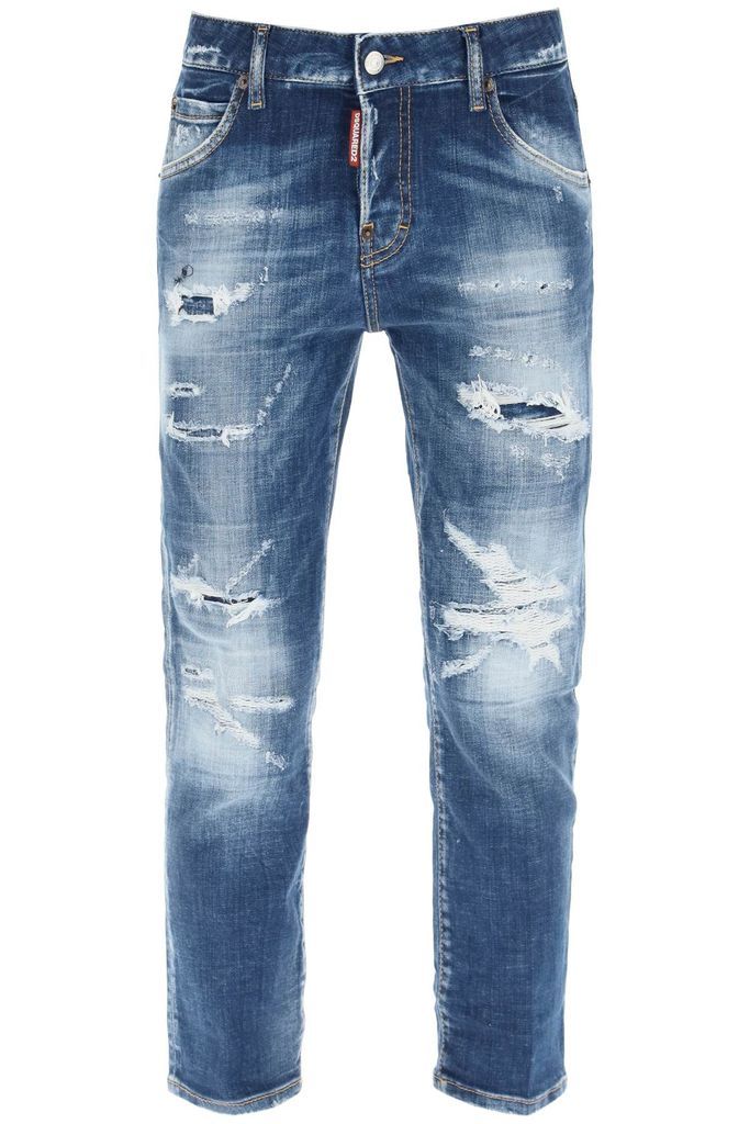 Medium Slash Wash Cool Girl Cropped Jeans