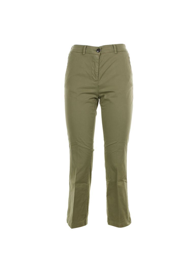 Military Green High-Waisted Trousers