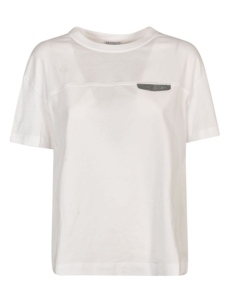 Monile Detail Crew Neck T-Shirt