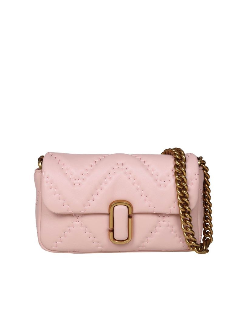 Mini Shoulder Bag In Powder Pink Leather