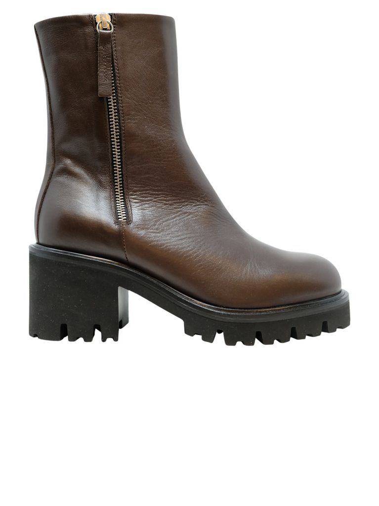 Moss41 Dark Brown Leather Ankle Boots