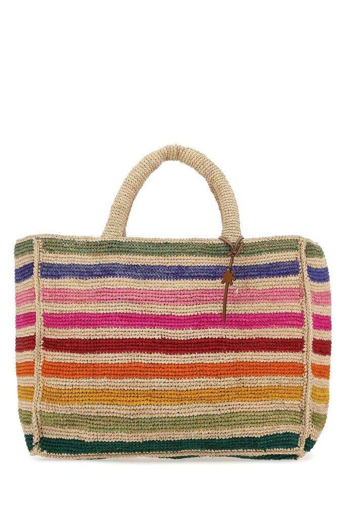 Multicolor Raffia Large Rainbow Shopping Bag
