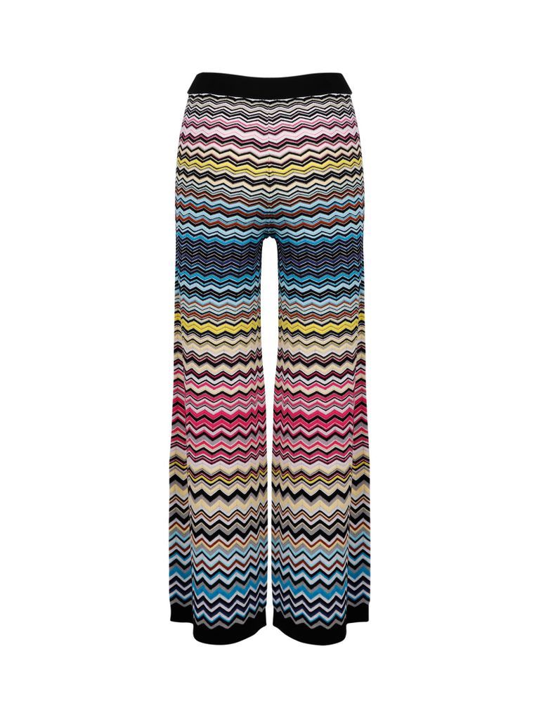 Multicolor Zigzag-Pattern Trousers
