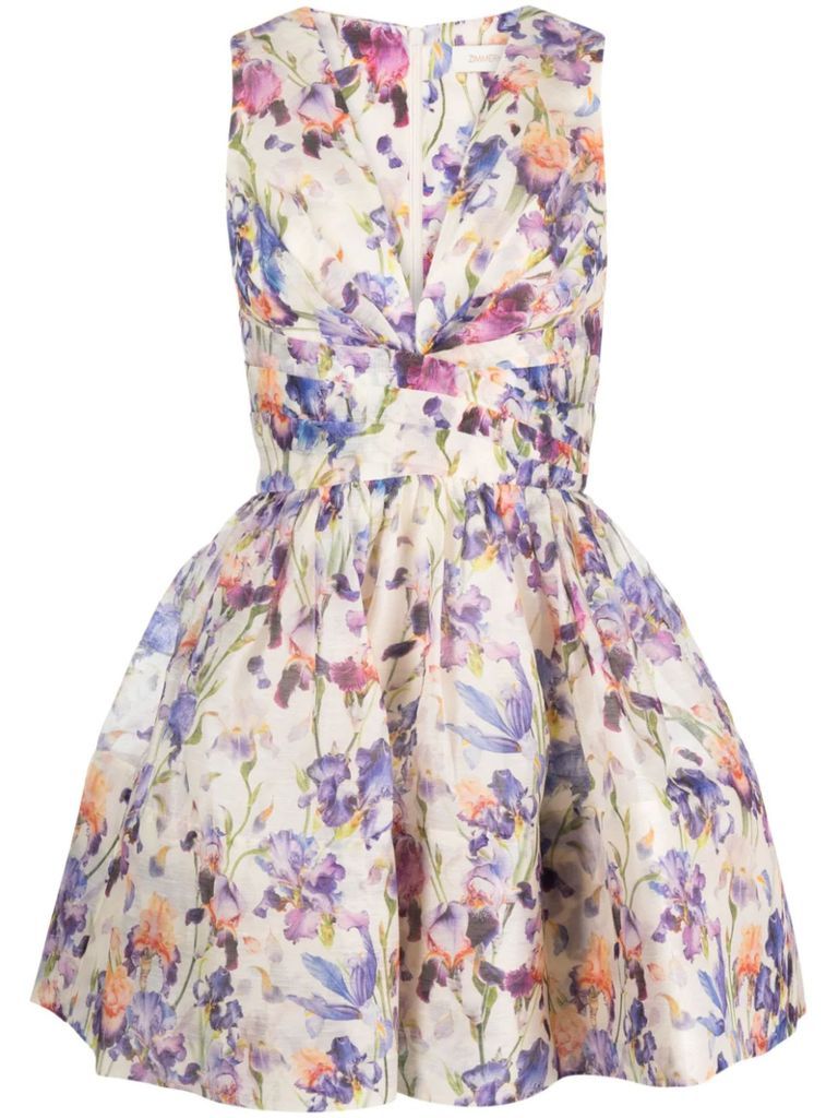 Multicolour Silk And Linen Blend Dress
