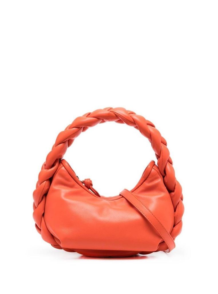 Orange Mini Espiga Shoulder Bag In Lamb Leather Woman
