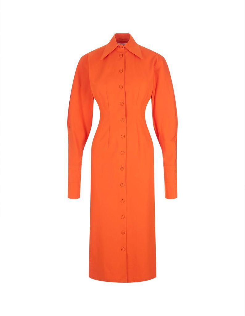 Orange Enigma Shirt Dress