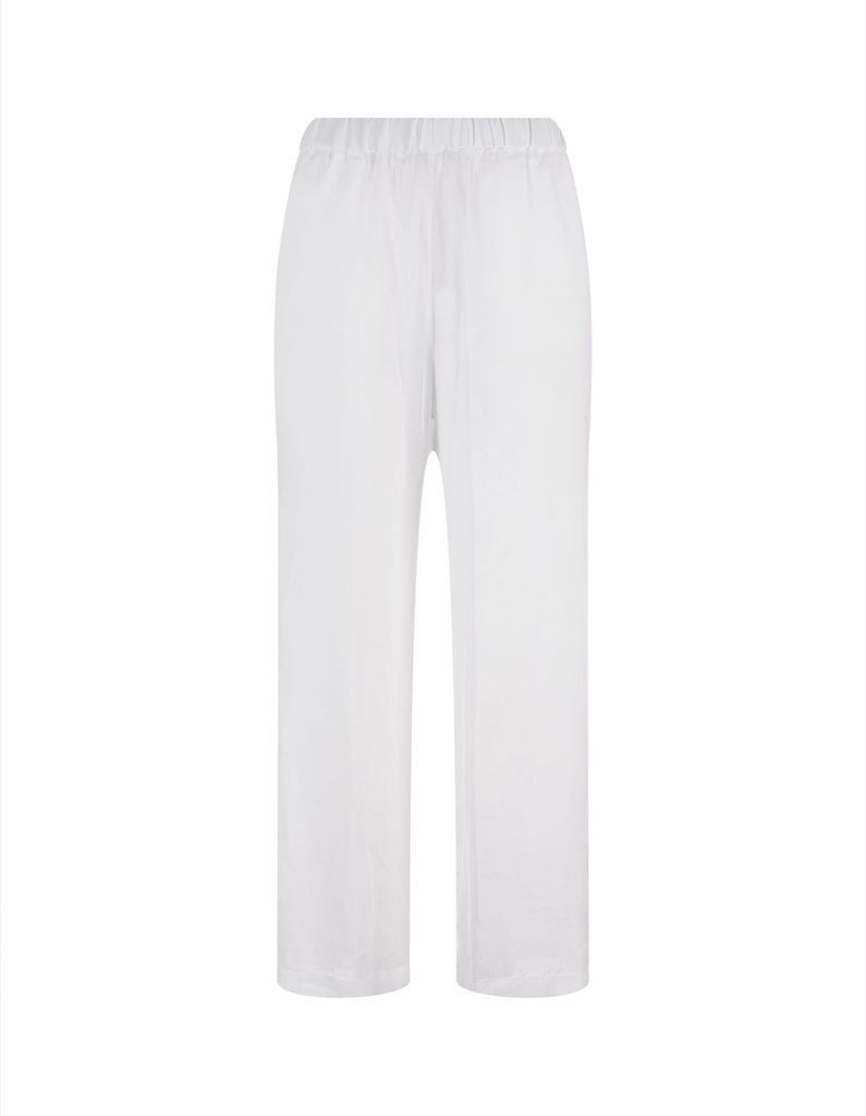 Palazzo Trousers In White Linen