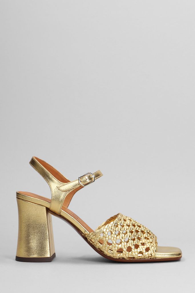 Pausa Sandals In Gold Leather
