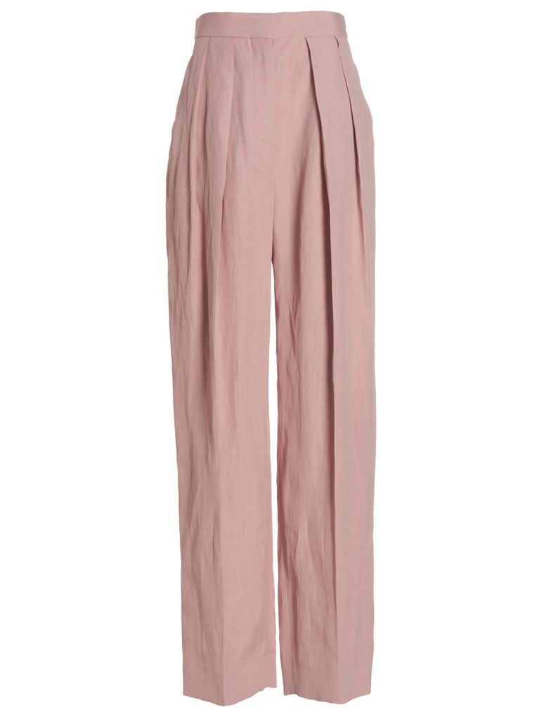 Pants With Front Pleats Viscose