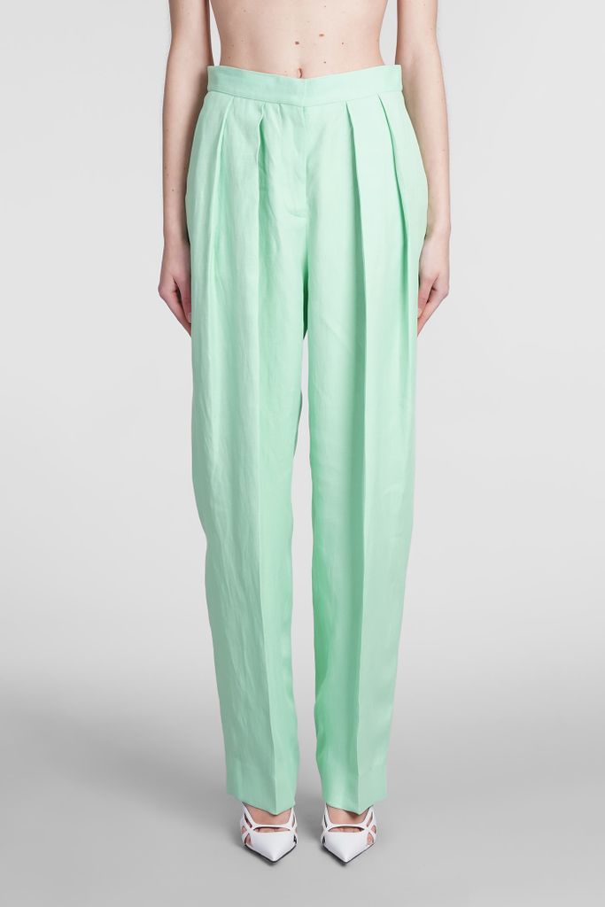 Pants In Green Viscose