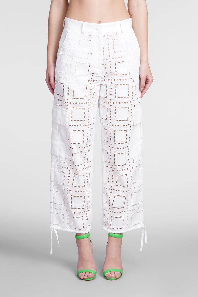 Pants In White Cotton