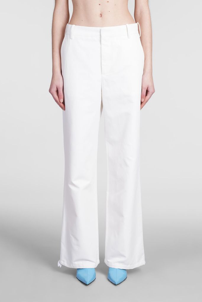 Pants In White Polyamide