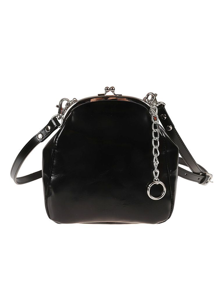 Pearl Applique Chain Link Shoulder Bag