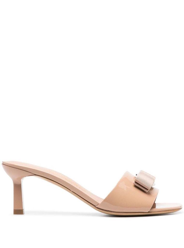Pink Patent Leather Glo Mules In Calf Leather Woman