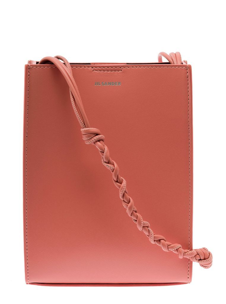 Pink Tangle Mini Crossbody Bag In Leather Woman