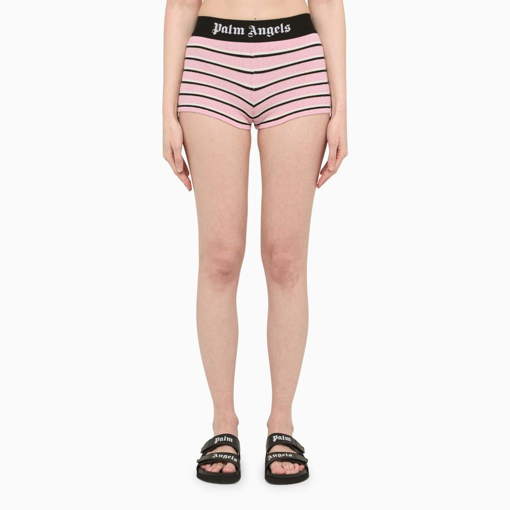 Pink/black Striped Shorts