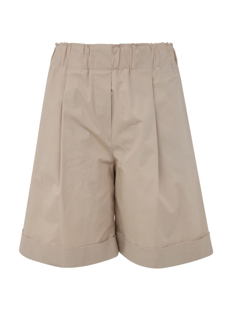 Perilla Cotton Shorts With Elastic Waist