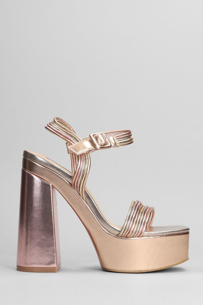 Pin-Up Sandals In Copper Leather