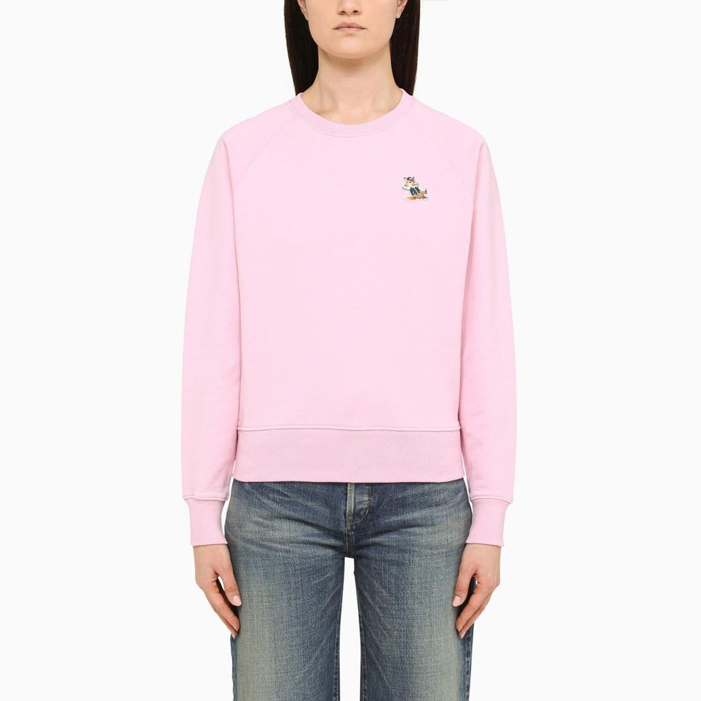 Pink Jersey Crew-Neck Sweatshirt
