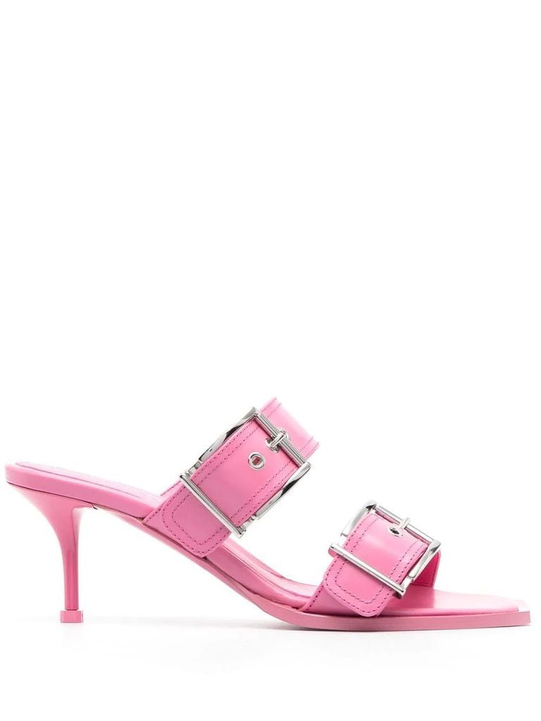 Pink Punk Sandal With Double Buckle