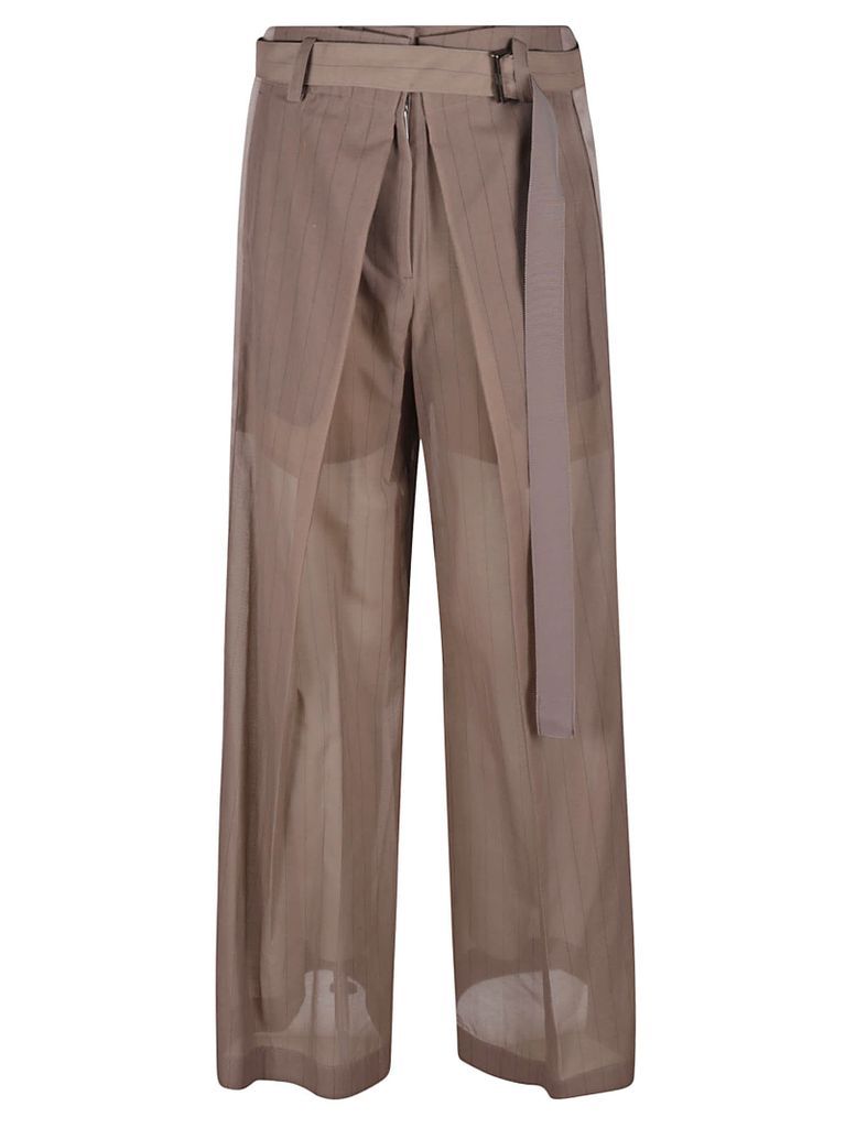 Pleated Belted Long Trousers