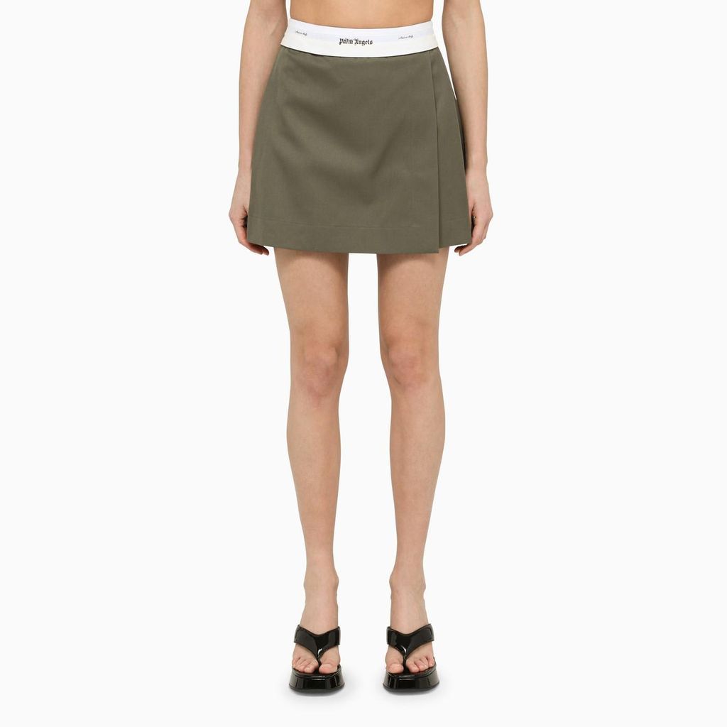 Pleated Military Miniskirt