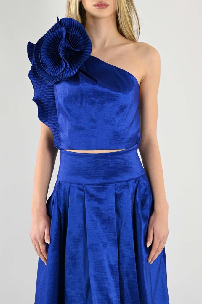 Pleated Shantung Top