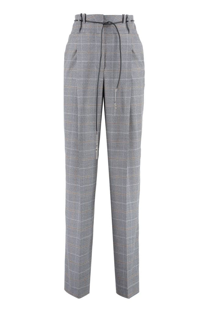 Prince Of Wales Checked Wool Trousers