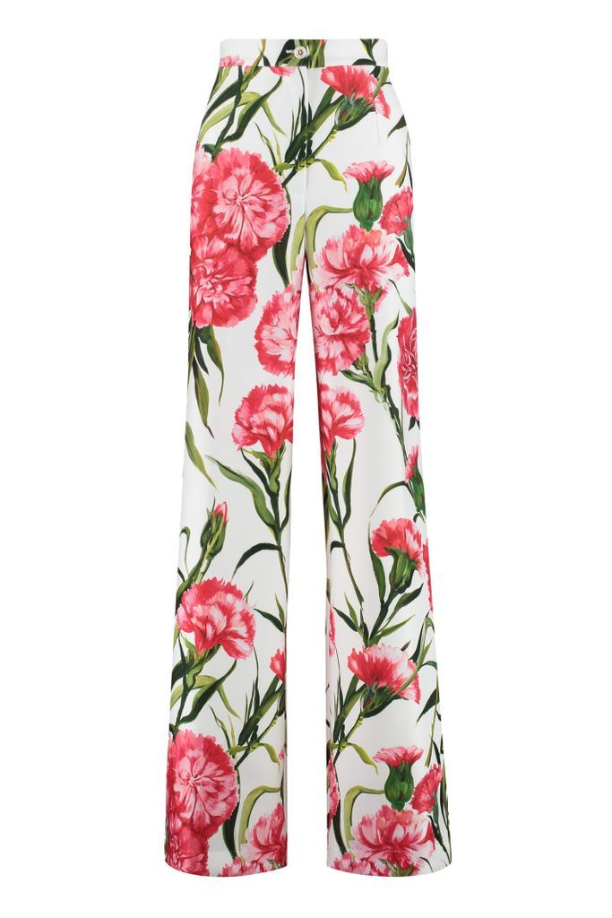 Printed High-Rise Trousers