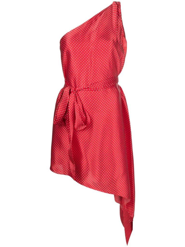 Red One-Shoulder Asymmetric Dress
