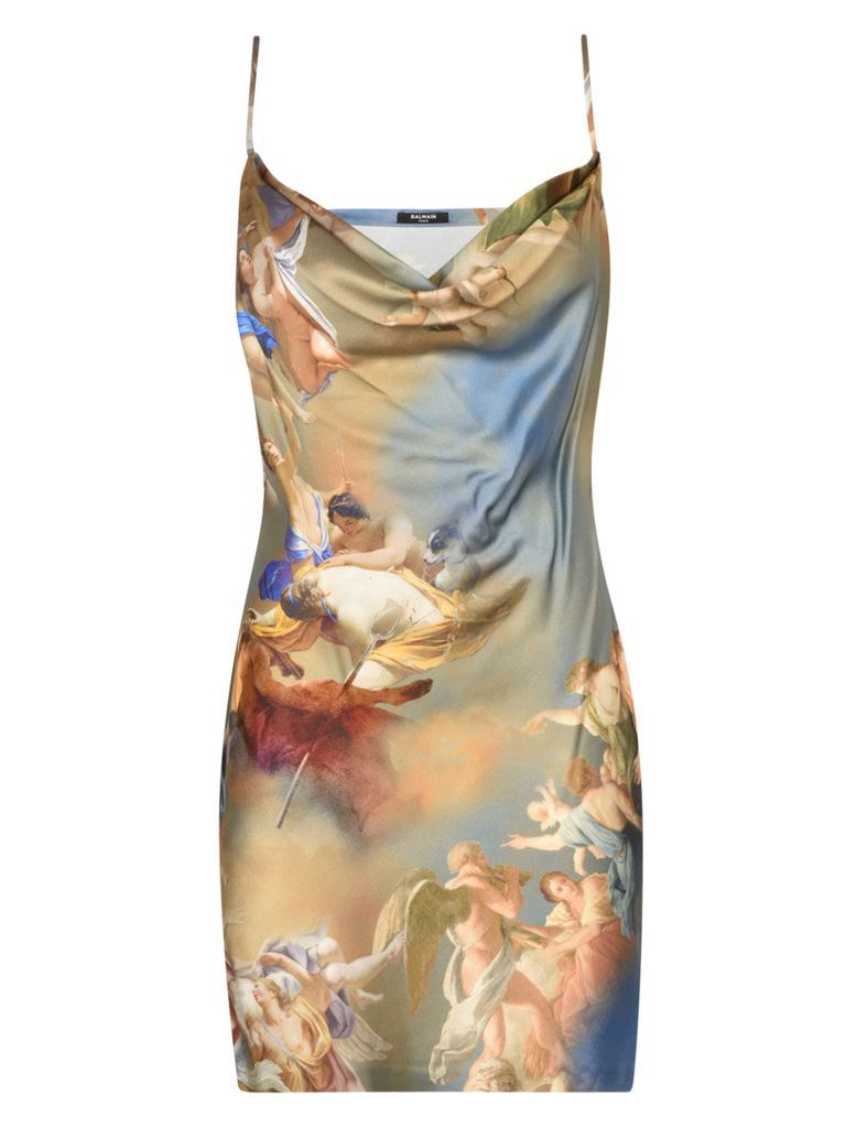 Printed Sleeveless Short Dress