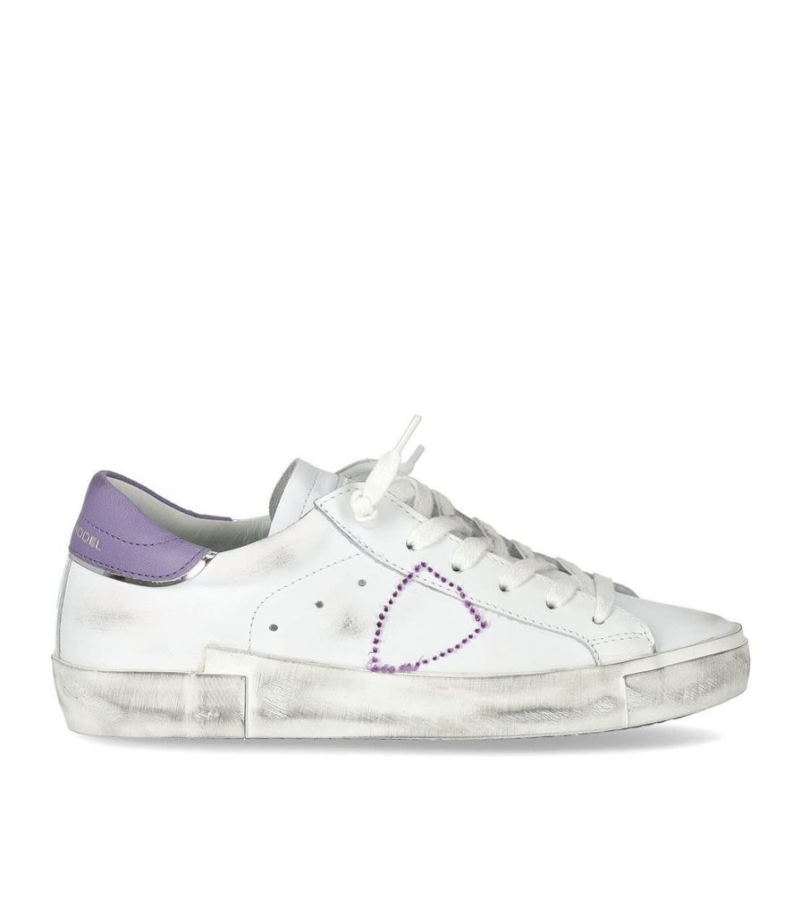Prsx Low Broderie White Purple Sneaker