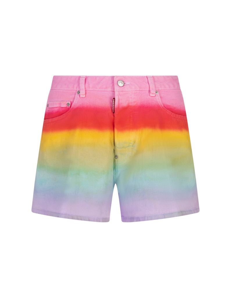 Rainbow Denim Shorts