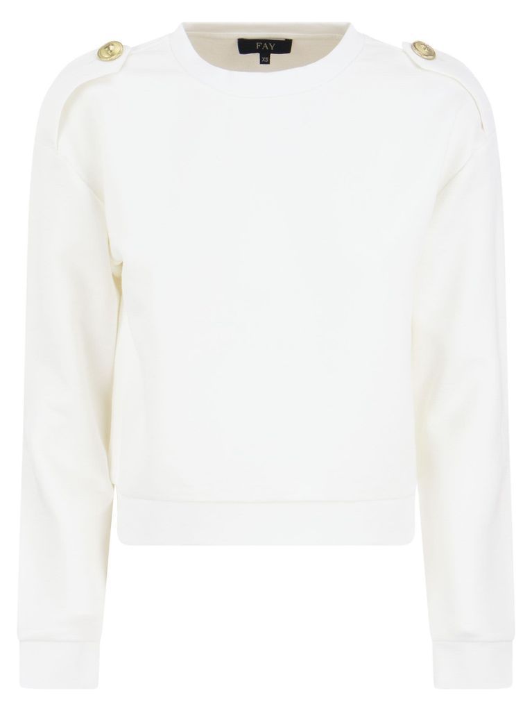 Round-Neck Sweatshirt With Buttons